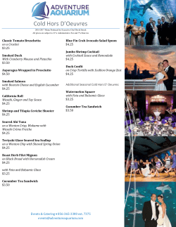 Cold Hors D`Oeuvres - Adventure Aquarium