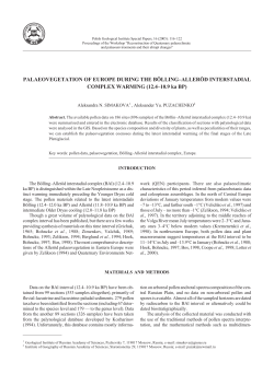 PALAEOVEGETATION OF EUROPE DURING THE B&Ouml;LLING