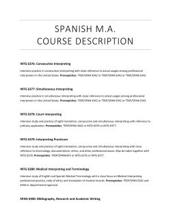SPANISH M.A. COURSE DESCRIPTION