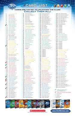 card list - The 39 Clues