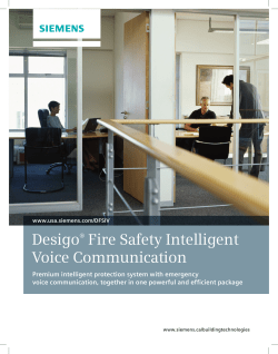 Desigo&reg; Fire Safety Intelligent Voice Communication