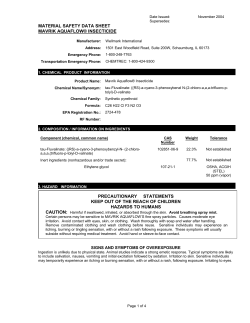MATERIAL SAFETY DATA SHEET MAVRIK AQUAFLOW