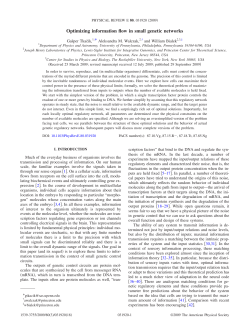 Optimizing information flow in small genetic networks