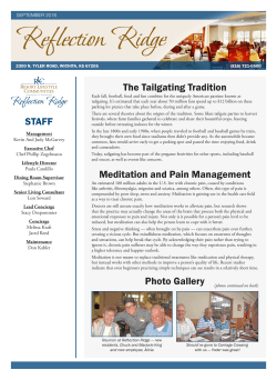 Reflection Ridge Senior Living Newsletter