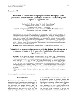 Assessment of catalase activity, lipid peroxidation, chlorophyll