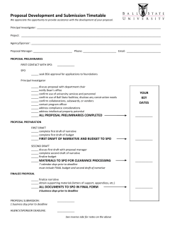 Proposal Development and Submission Timetable