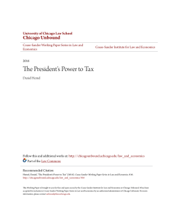 The President`s Power to Tax - Chicago Unbound