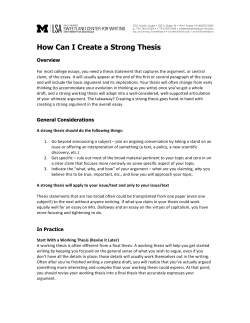 How Can I Create a Strong Thesis
