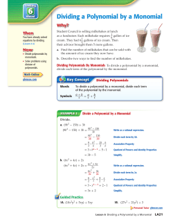 Dividing a Polynomial by a Monomial