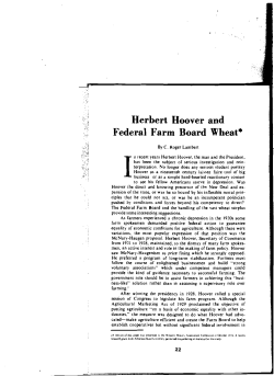 Herbert Hoover and Federal Farm Board Wheat