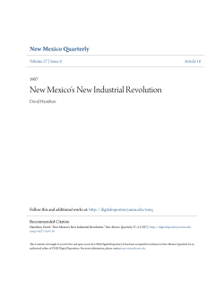 New Mexico`s New Industrial Revolution