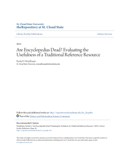 Are Encyclopedias Dead? - theRepository at St. Cloud State