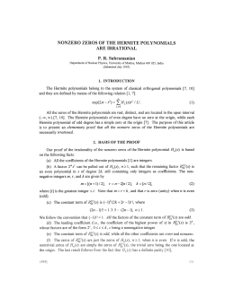 NONZERO ZEROS OF THE HERMITE POLYNOMIALS ARE