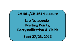 CH 361/CH 361H Lecture Lab Notebooks, Melting Points