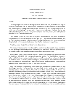 praise god for his wonderful works