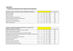 Questions 1 being least important and 5 being most important