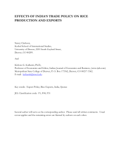 effects of india`s trade policy on rice production and exports