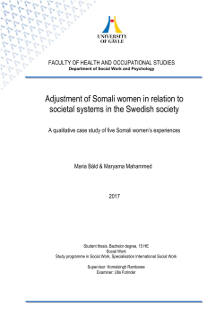 Adjustment of Somali women in relation to societal systems in the