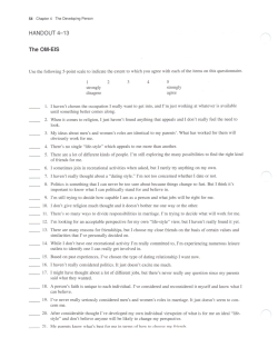 Identity Status Questionnaire- The OM-EIS