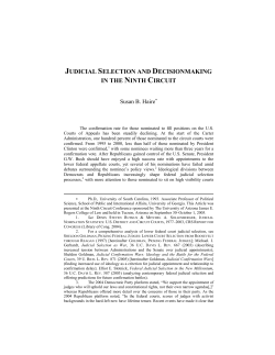JUDICIAL SELECTION AND DECISIONMAKING IN THE NINTH