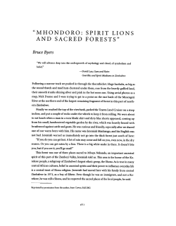 Mhondoro Spirit Lions and Sacred Forests &ndash; 2004