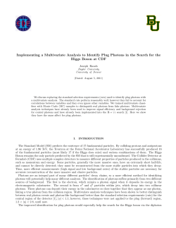 Implementing a Multivariate Analysis to Identify