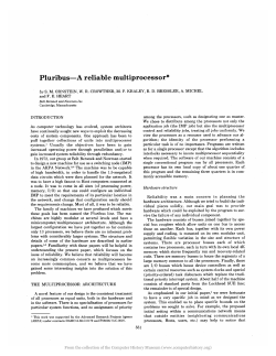 Pluribus-A reliable multiprocessor