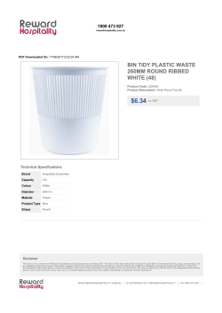 BIN TIDY PLASTIC WASTE 260MM RND RIBBED WHT (48)