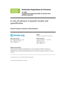 In-situ wh-phrases in Spanish - Recherches linguistiques de