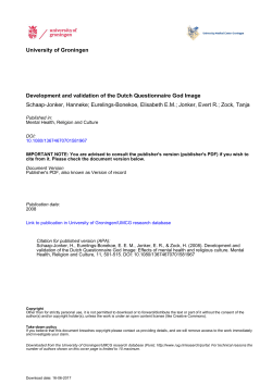 University of Groningen Development and validation of the