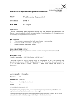 National Unit Specification: general information UNIT Word