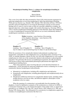 Morphological Doubling Theory 1: evidence for