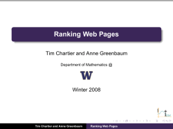 Ranking Web Pages - University of Washington math department