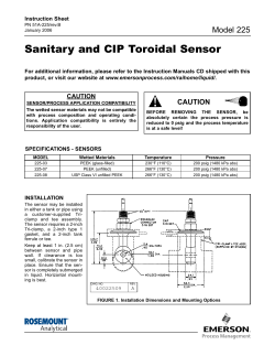 Sanitary and CIP Toroidal Sensor
