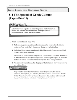 8-4 The Spread of Greek Culture