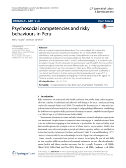 Psychosocial competencies and risky behaviours in Peru