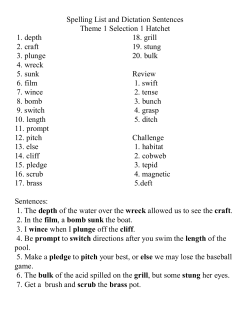 Spelling List and Dictation Sentences Theme 1