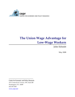 The Union Wage Advantage for Low-Wage Workers