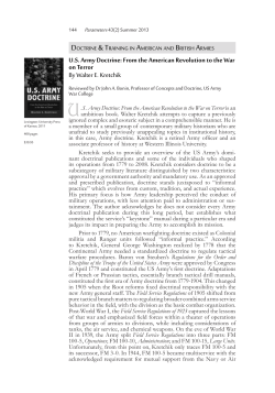 US Army Doctrine: From the American Revolution to the War on Terror