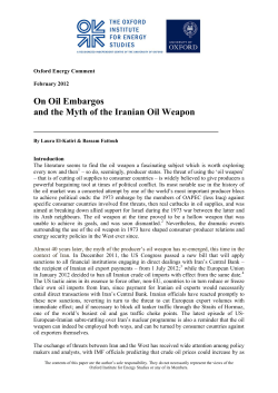 On Oil Embargos and the Myth of the Iranian Oil Weapon