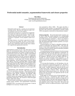 Preferential model semantics, argumentation frameworks and