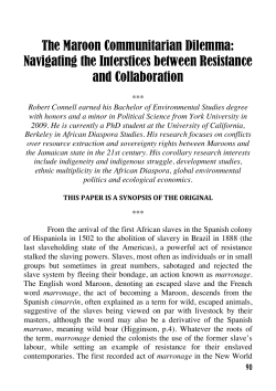 The Maroon Communitarian Dilemma: Navigating the Interstices