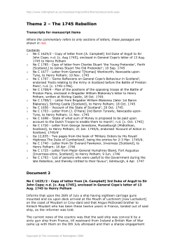 Theme 2 &ndash; The 1745 Rebellion