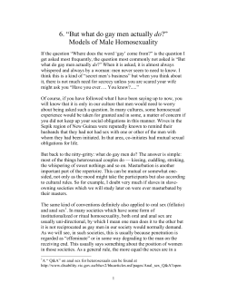 6. &ldquo;But what do gay men actually do?&rdquo; Models of Male Homosexuality