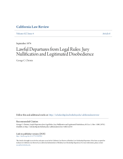 Lawful Departures from Legal Rules: Jury Nullification and