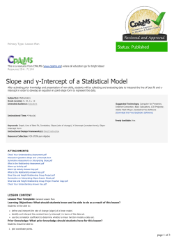 Slope and y-Intercept of a Statistical Model