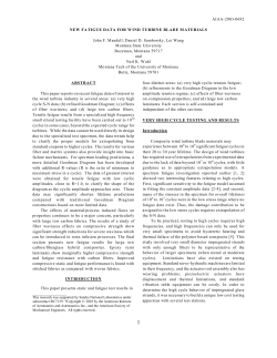 New Fatigue Data for Wind Turbine Blade Materials