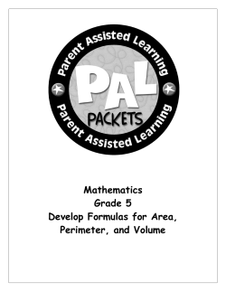 National PAL ENI MG5 Develop Formulas for Area Perimeter and