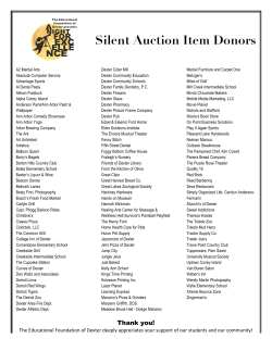 2012 Silent Auction Item Donors - The Educational Foundation of
