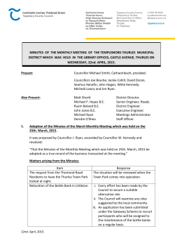 Present: Councillor Michael Smith, Cathaoirleach, presided